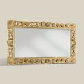 Classic Rectangular Gold Leaf Wood Mirror Made in Italy - Denver