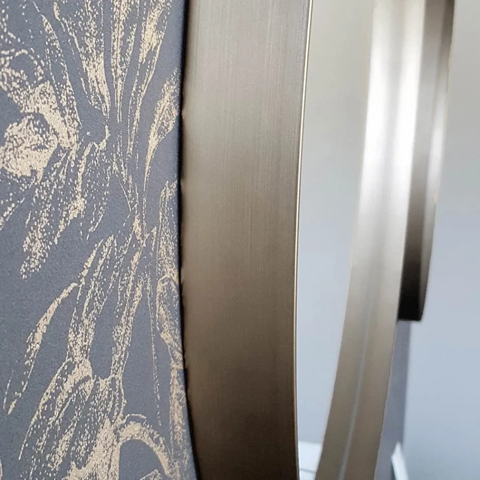 Round Wall Mirror with Bronze, Black, Platinum or Copper Frame - Renga Viadurini