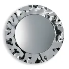 Round Mirror with Wavy Glass Frame Made in Italy - Adelma Viadurini