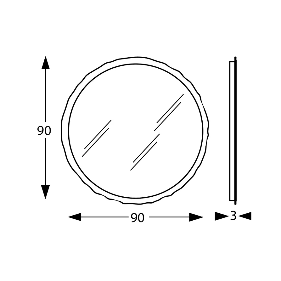 Round Mirror with Integrated LED Lighting Made in Italy - Vinci Viadurini