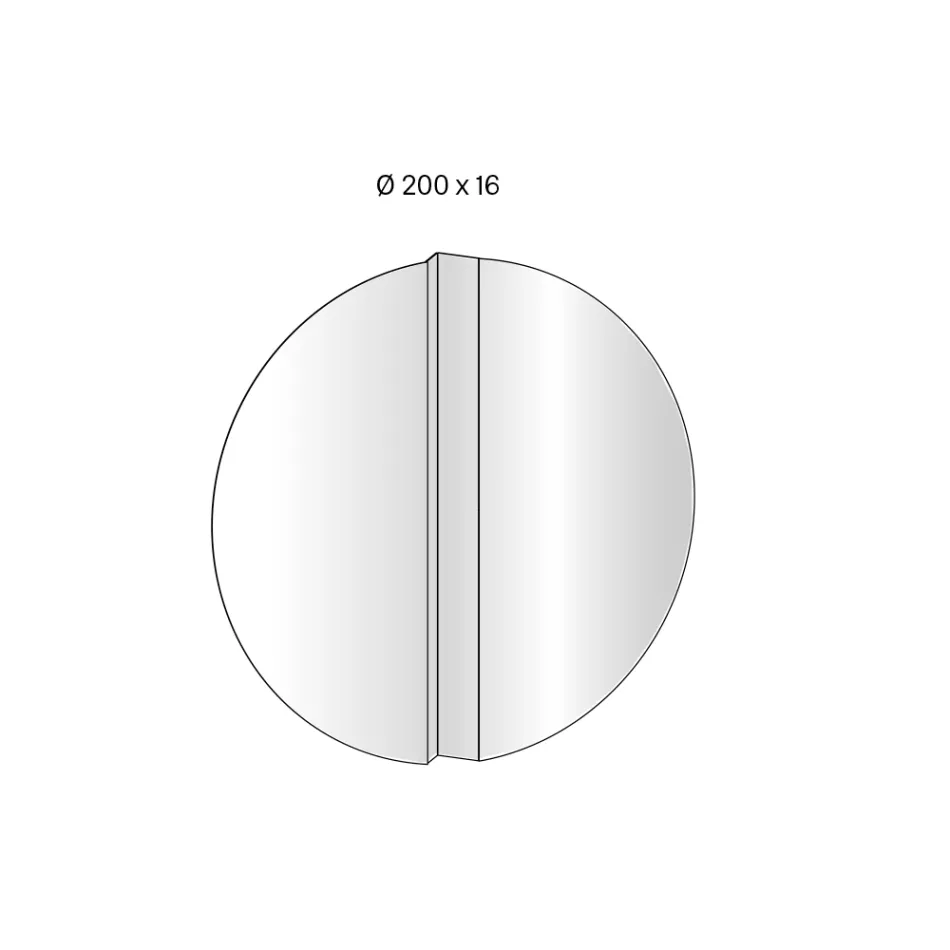 Round Wall Mirror with Central V-Cut that Separates the Panels - Spirit Viadurini