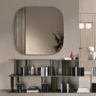Shaped Mirror with Striped Insert Made in Italy - Alessia Viadurini