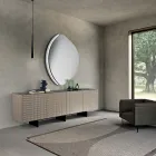 Abigaille Shaped Mirror with Semi-Frame in Fused Glass Made in Italy Viadurini