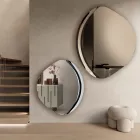 Abigaille Shaped Mirror with Semi-Frame in Fused Glass Made in Italy Viadurini