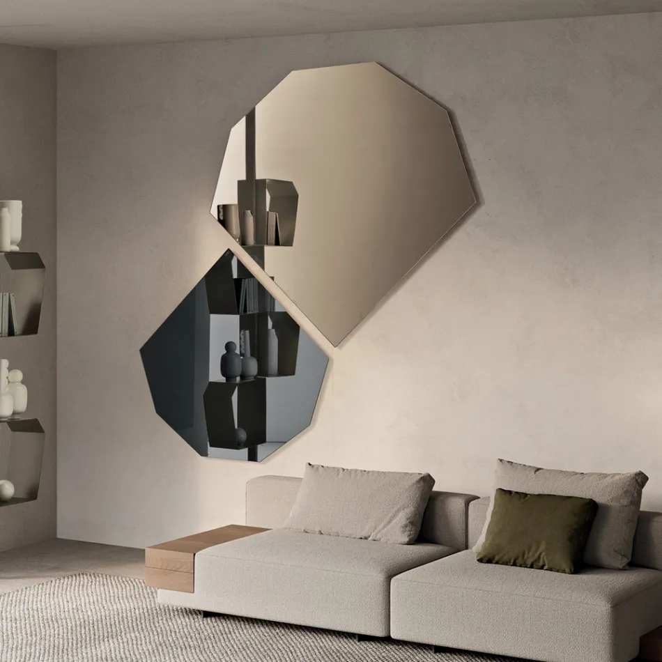 Shaped Mirror Available in 2 Colors and 2 Sizes - Bonella Viadurini