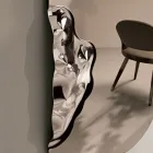 Rectangular Shaped Mirror with Wavy Glass Insert Made in Italy - Adelasia Viadurini