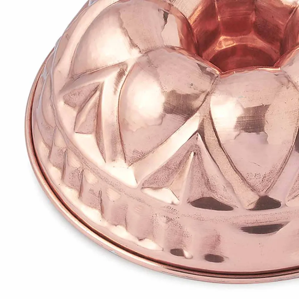 Round Handmade Tinned Copper Doughnut Cake Moulds with Decoration - Gianandrea Viadurini