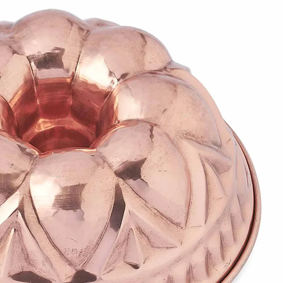 Round Handmade Tinned Copper Doughnut Cake Moulds with Decoration - Gianandrea Viadurini