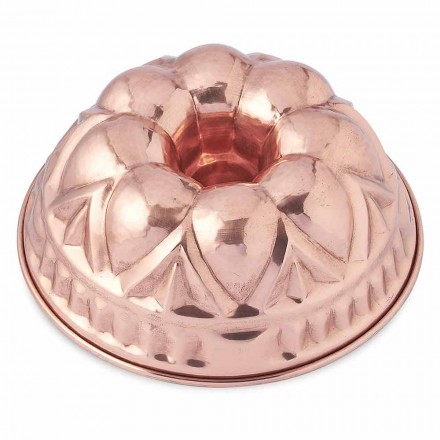 Round Handmade Tinned Copper Doughnut Cake Moulds with Decoration - Gianandrea Viadurini