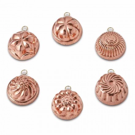 Handmade Tinned Copper Cake Moulds Mixed Design 6 Pieces - Giandaniele Viadurini