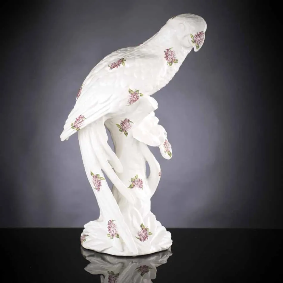 Handmade Ceramic Parrot-Shaped Figurine Made in Italy - Pagallo Viadurini