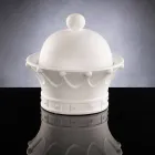 Decorative Figurine in White Ceramic Handmade Made in Italy - Queen Viadurini