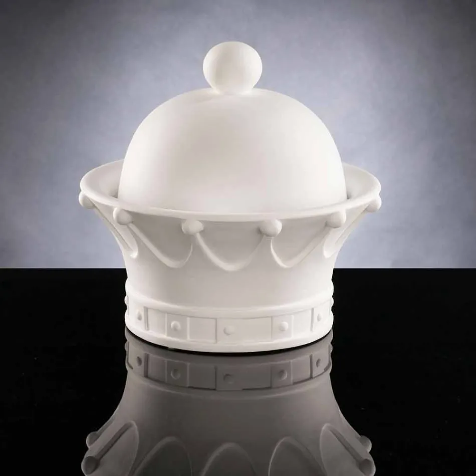 Decorative Figurine in White Ceramic Handmade Made in Italy - Queen Viadurini