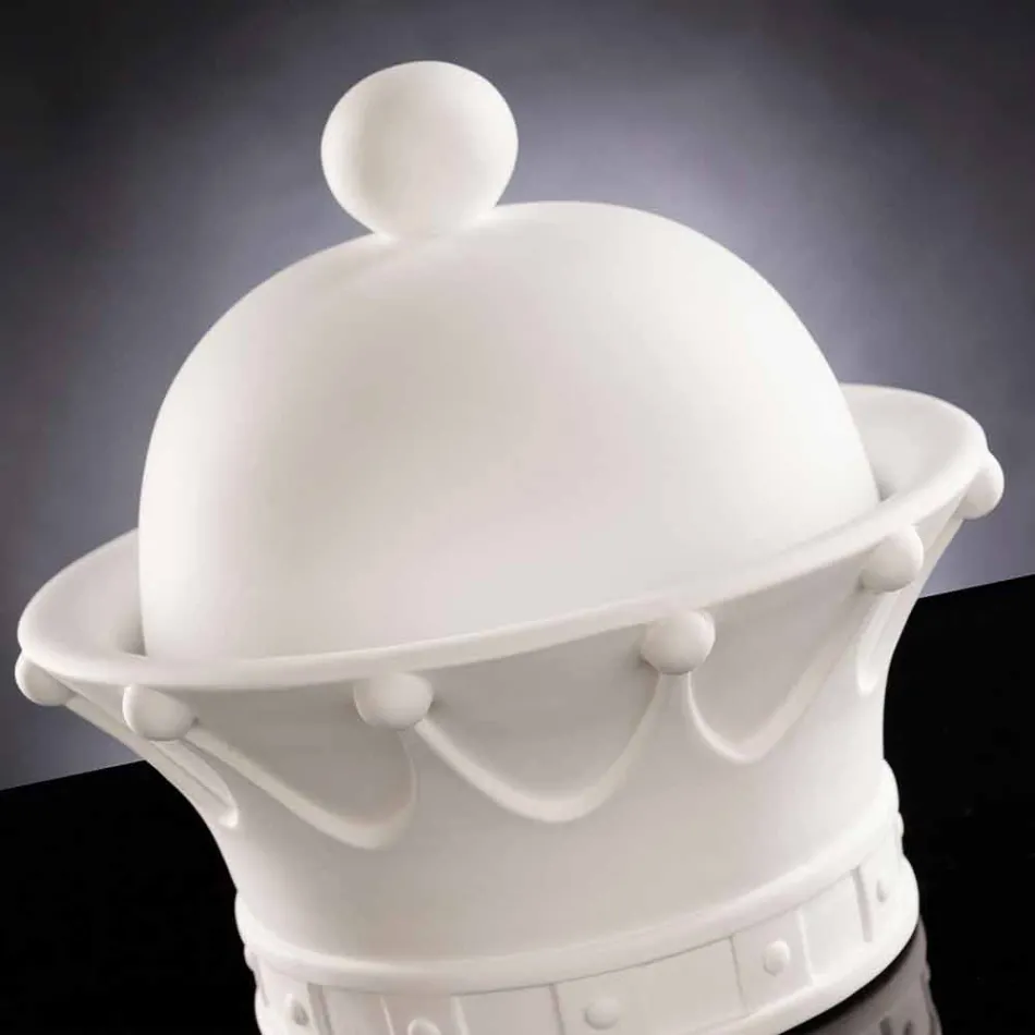 Decorative Figurine in White Ceramic Handmade Made in Italy - Queen Viadurini