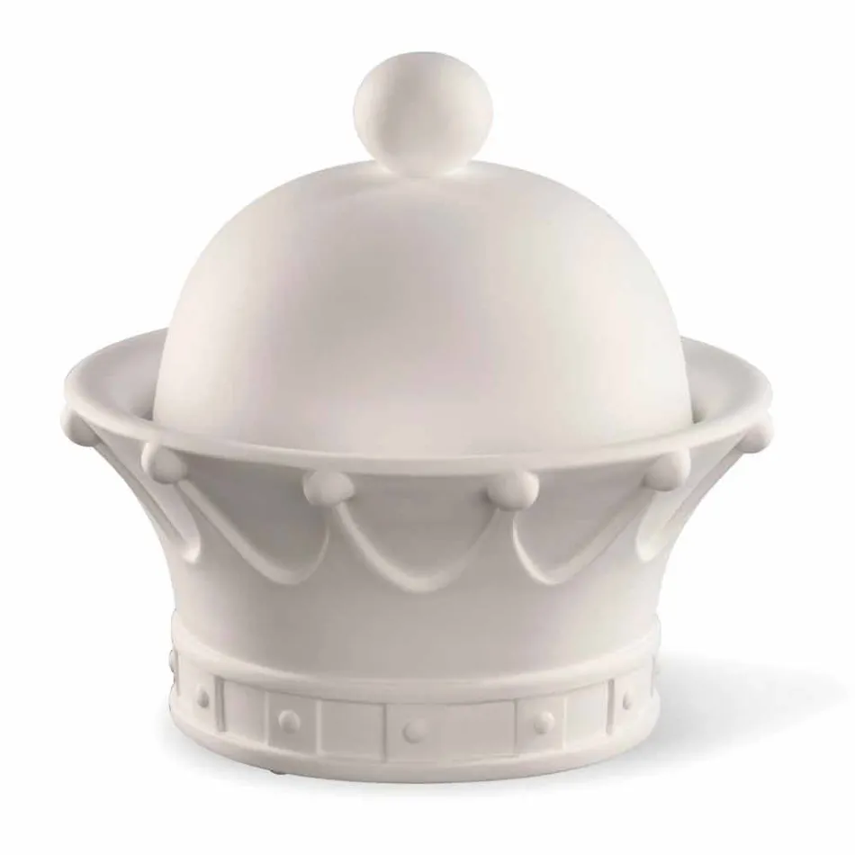 Decorative Figurine in White Ceramic Handmade Made in Italy - Queen Viadurini