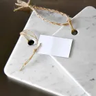 Cutting board in Carrarra White Marble of Made in Italy Design - Masha Viadurini