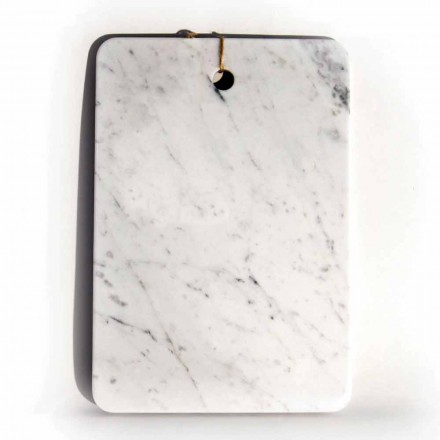 Cutting board in Carrarra White Marble of Made in Italy Design - Masha Viadurini