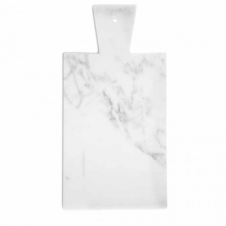 Modern Cutting Board in White Carrara Marble Made in Italy - Biblon Viadurini