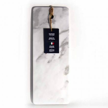 Rectangular Cutting Board in White Carrara Marble Made in Italy - Masha Viadurini