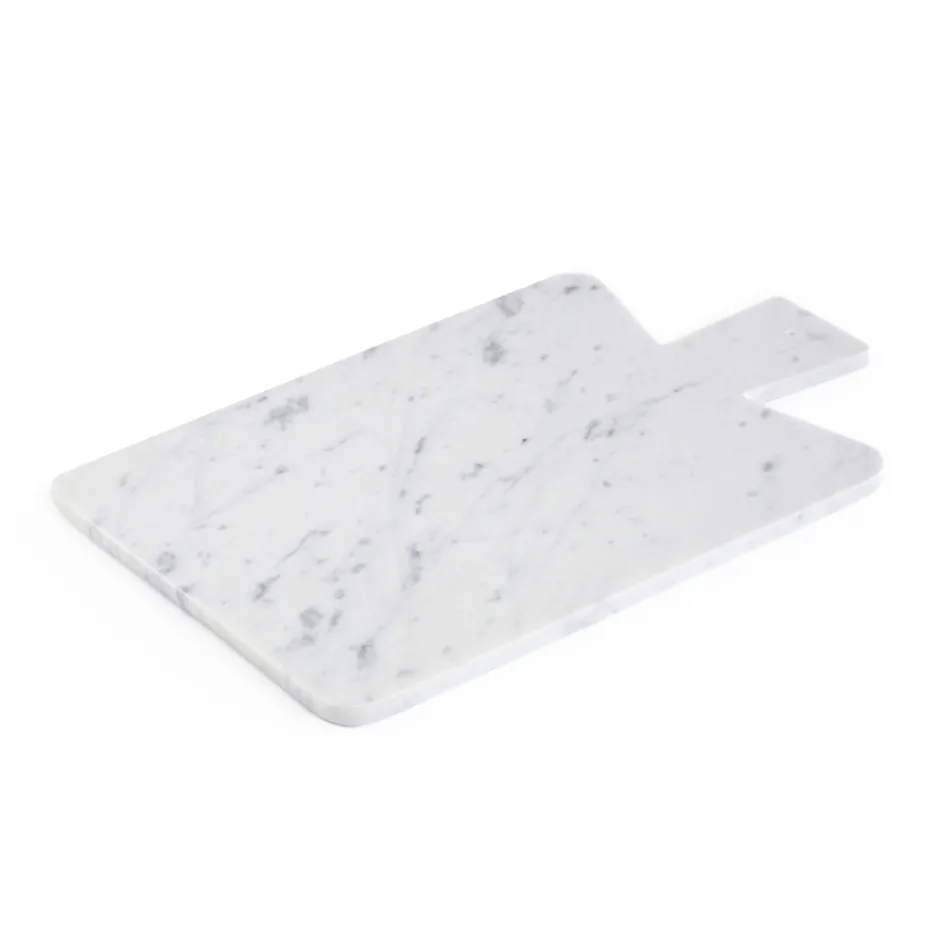 Rectangular cutting board in White Carrara Marble Made in Italy - Ukai Viadurini