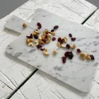 Rectangular Chopping Board in White Carrara Marble Made in Italy - Ukai Viadurini
