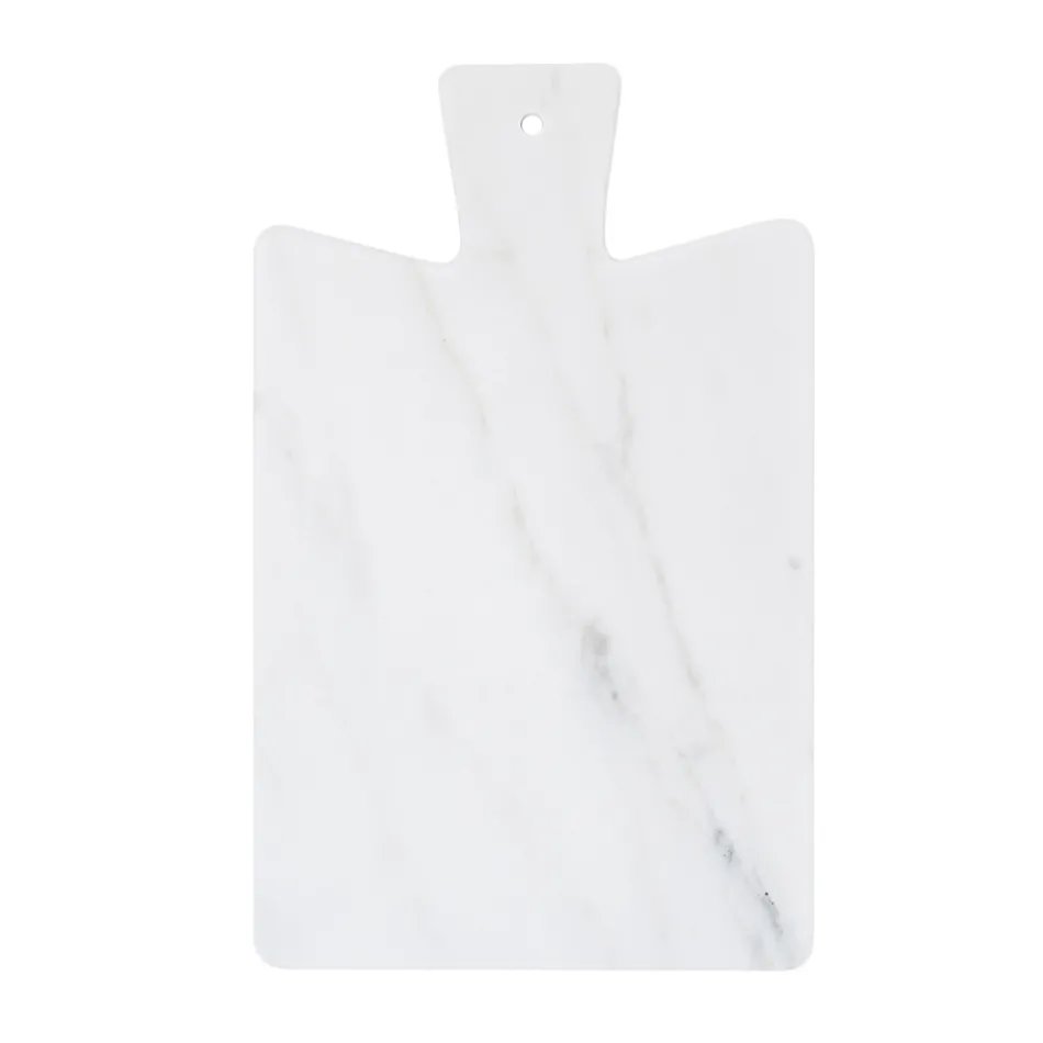 Rectangular Chopping Board in White Carrara Marble Made in Italy - Ukai Viadurini