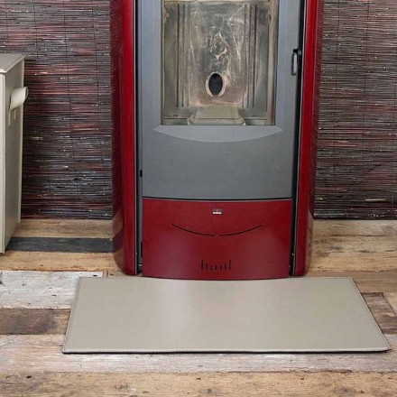 Leather mat for fireplace / stove Cleo Made in Italy Viadurini