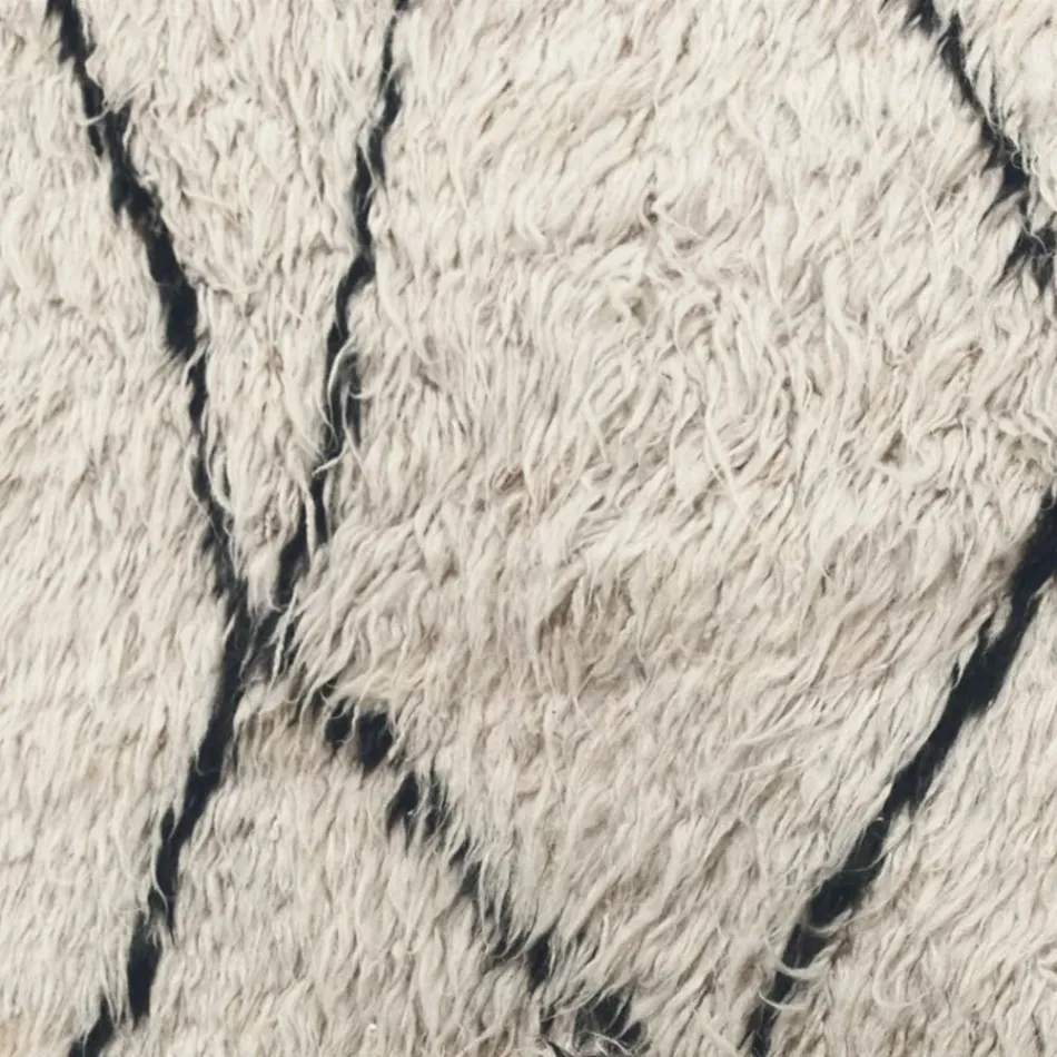 Handcrafted Long Pile Wool Rug Hand Knotted in Türkiye - Benedetta Viadurini