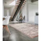 Bordered Rug in Cotton and Colored Viscose for Lounge - Planetarium Viadurini