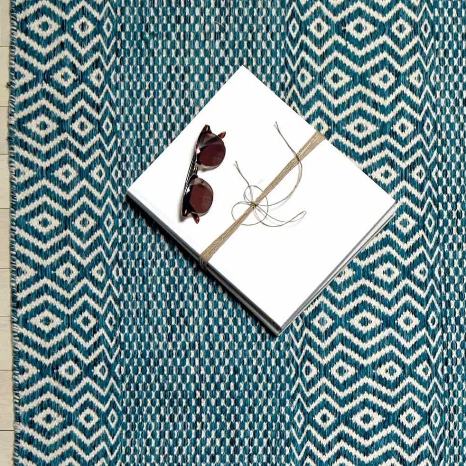 Modern Design Lounge Carpet in Handmade Wool and Cotton - Minera Viadurini