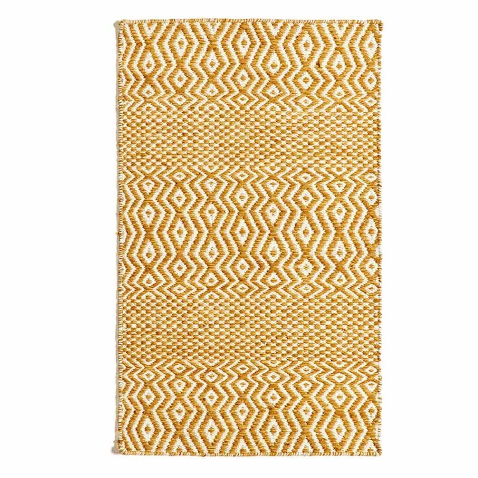 Modern Design Lounge Carpet in Handmade Wool and Cotton - Minera Viadurini