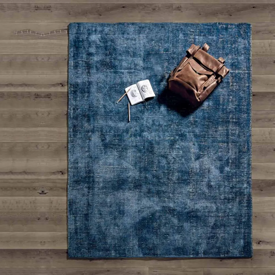 Lounge carpet in Cotton, Viscose and Wool Produced on a manual loom - Melita Viadurini