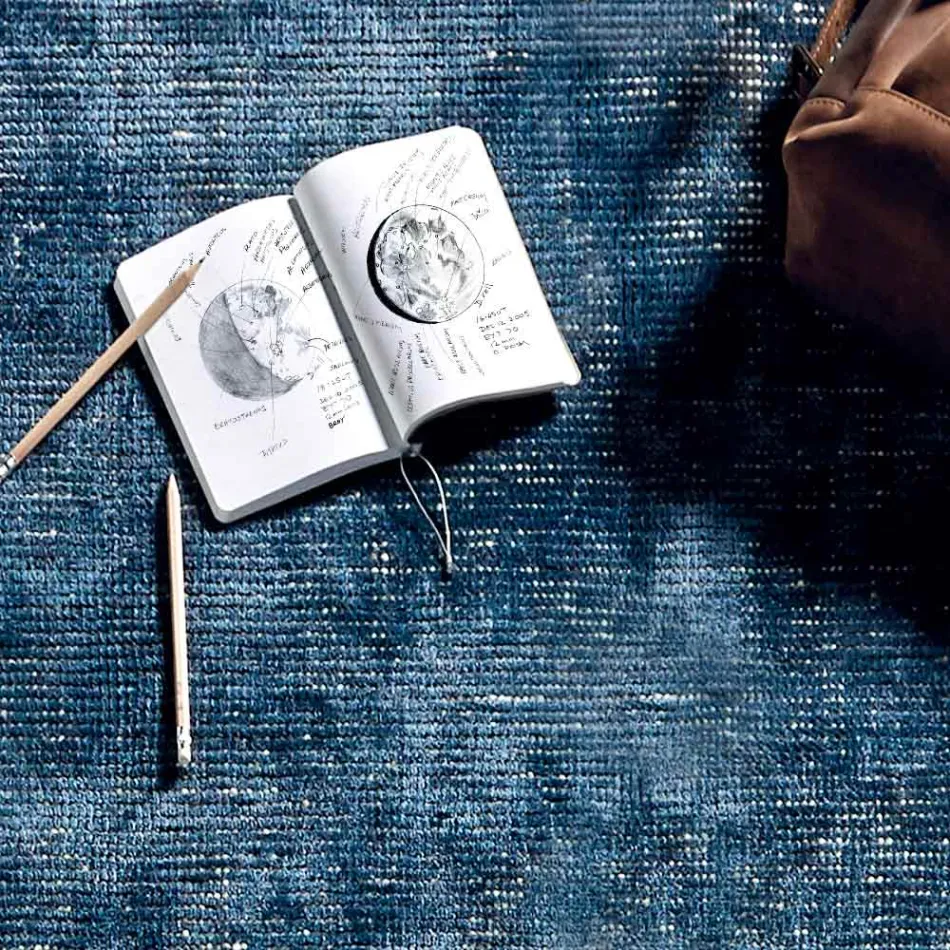 Lounge carpet in Cotton, Viscose and Wool Produced on a manual loom - Melita Viadurini