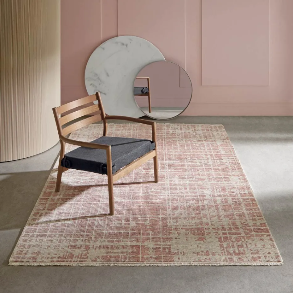 Modern Hand-Woven Lounge Carpet in Wool and Cotton - Neppo Viadurini