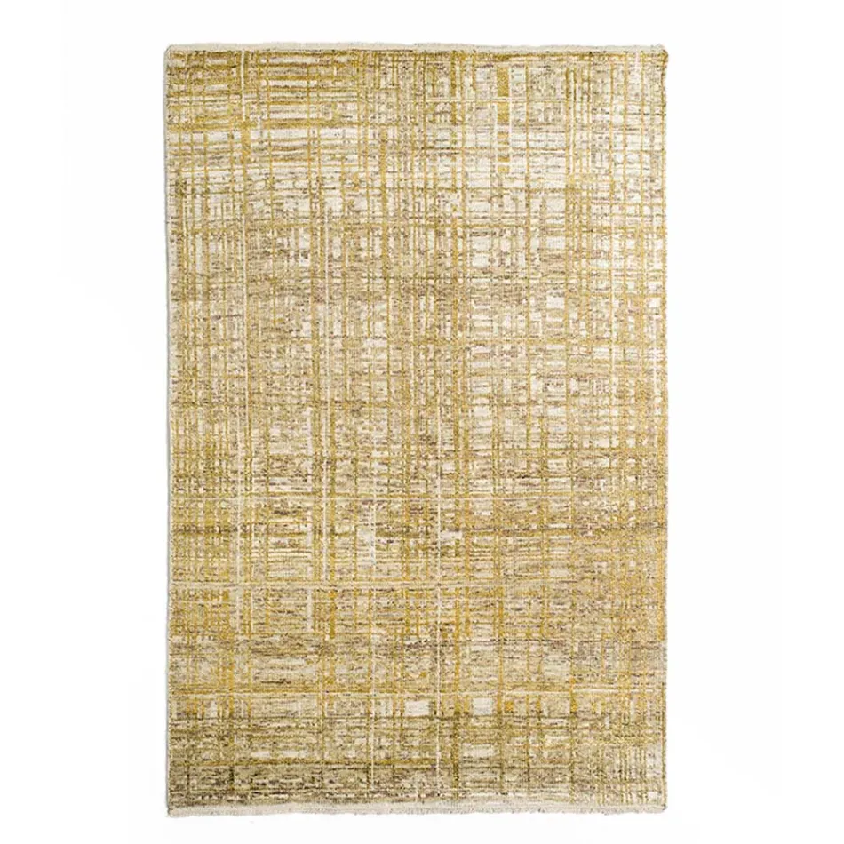 Modern Hand-Woven Lounge Carpet in Wool and Cotton - Neppo Viadurini