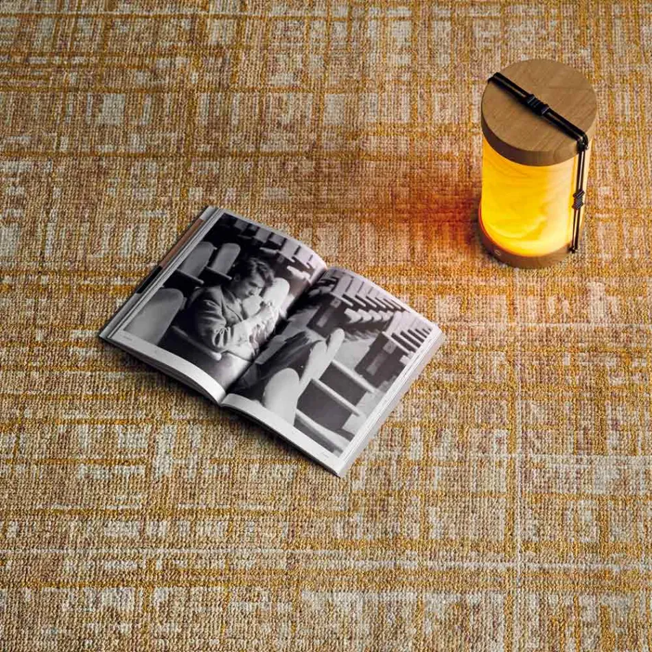 Modern Hand-Woven Lounge Carpet in Wool and Cotton - Neppo Viadurini