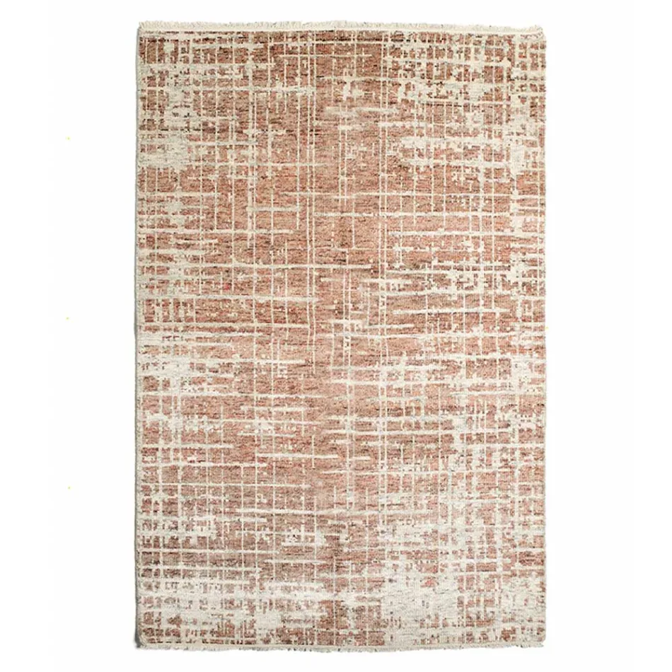 Modern Hand-Woven Lounge Carpet in Wool and Cotton - Neppo Viadurini