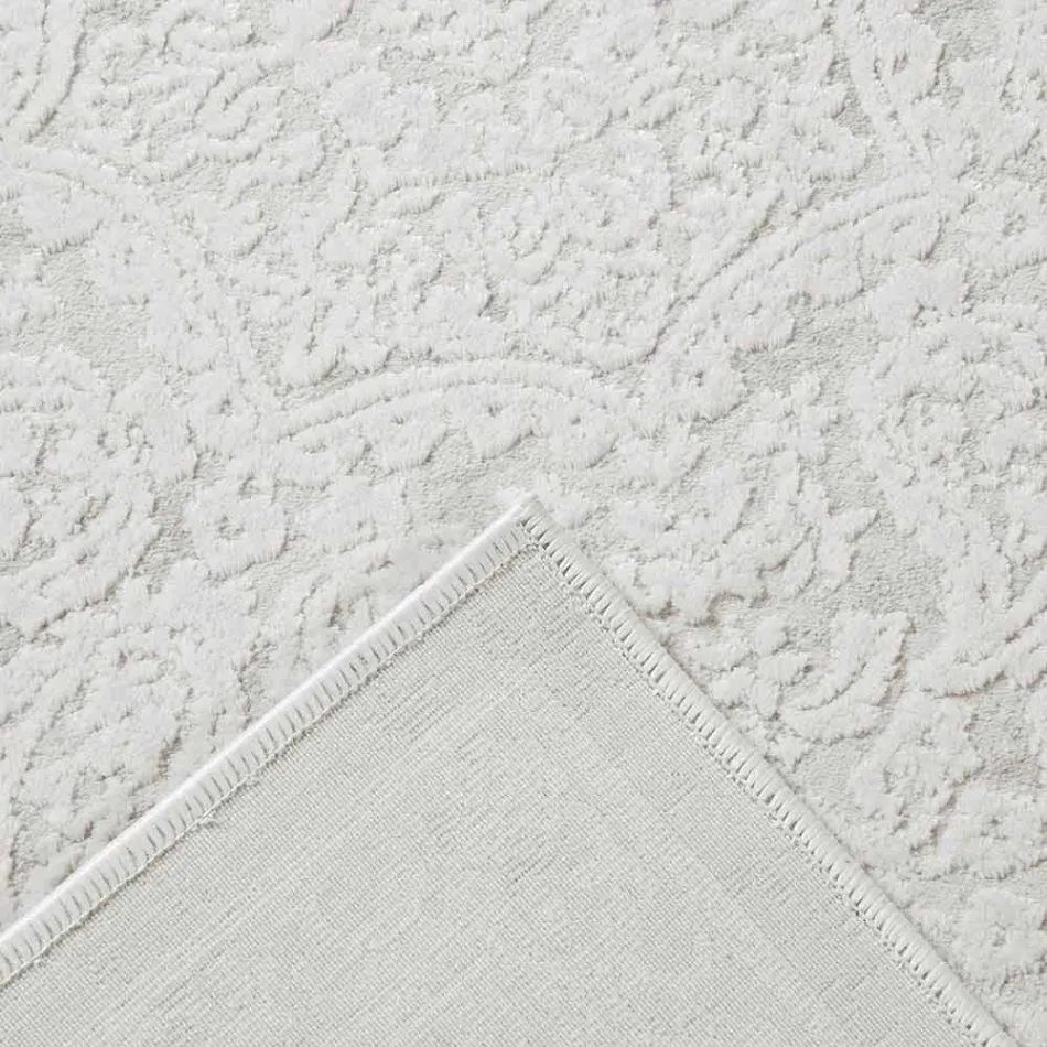 Design Rug with Beige Design in Polyester and Viscose - Occitania Viadurini