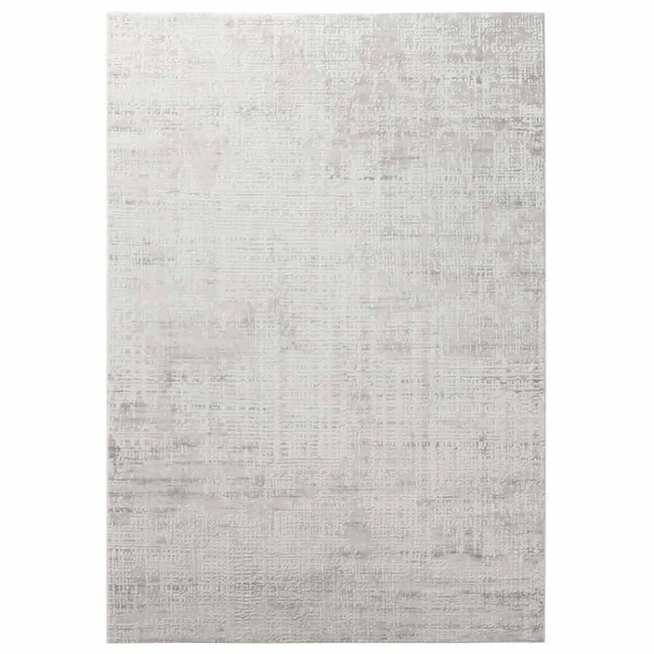 Design Rug with Beige Design in Polyester and Viscose - Occitania Viadurini