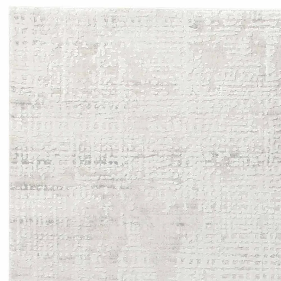 Design Rug with Beige Design in Polyester and Viscose - Occitania Viadurini