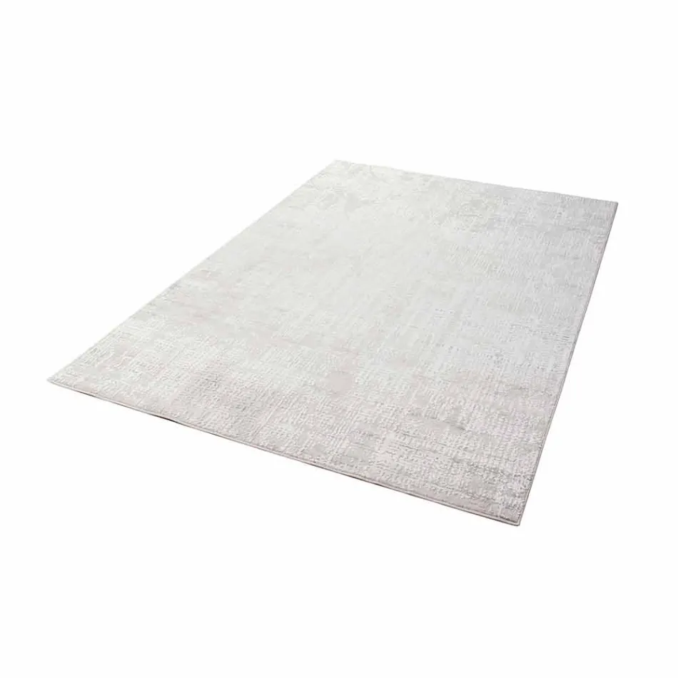 Design Rug with Beige Design in Polyester and Viscose - Occitania Viadurini