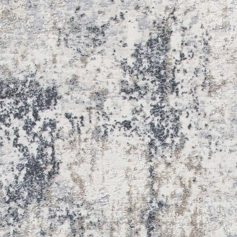 Design Rug with Beige Design in Polyester and Viscose - Occitania Viadurini