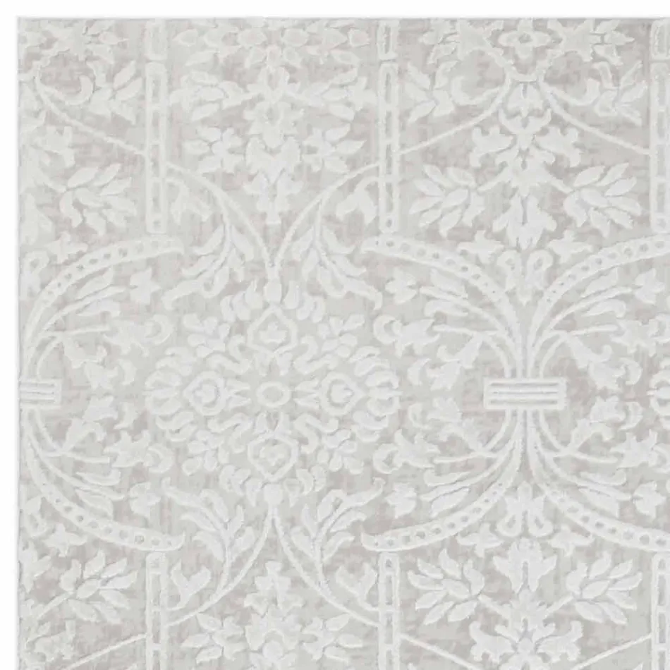 Design Rug with Beige Design in Polyester and Viscose - Occitania Viadurini