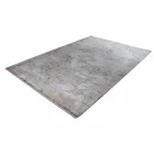 Designer Rug in Viscose and Acrylic Grey Beige with Design - President Viadurini