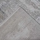 Designer Rug in Viscose and Acrylic Grey Beige with Design - President Viadurini