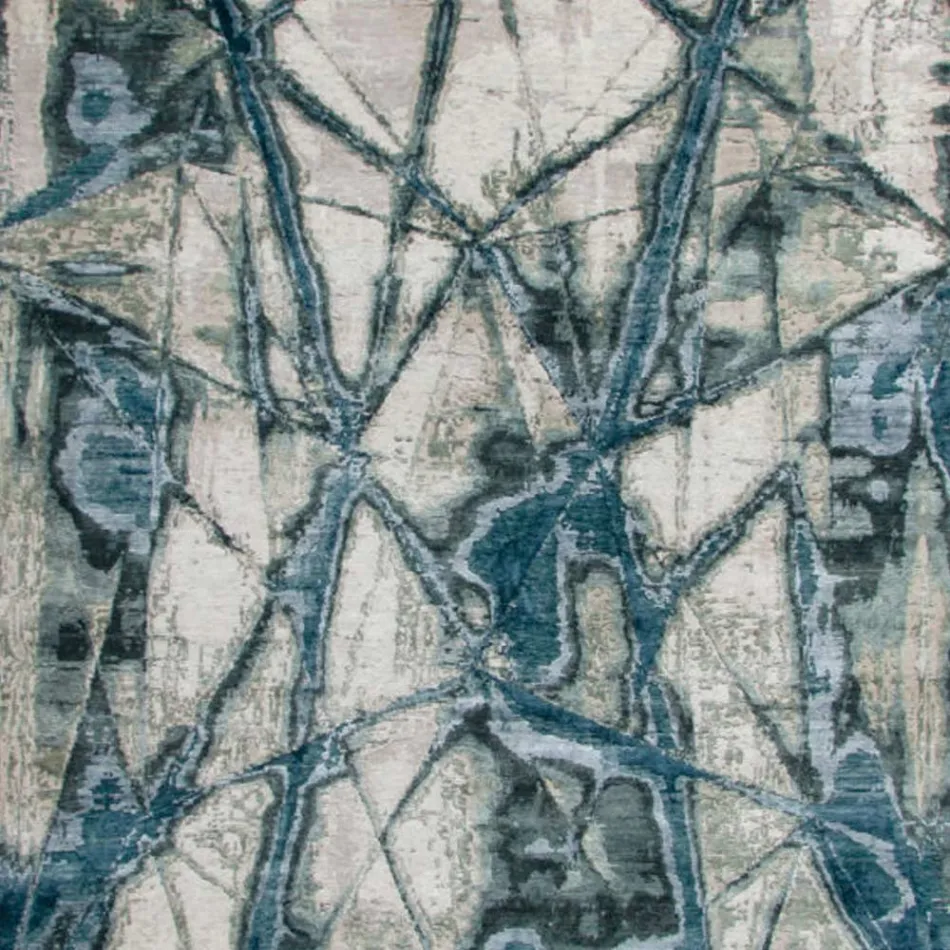 Modern Design Patterned Lounge Carpet in Bamboo Silk and Wool - Laptos Viadurini