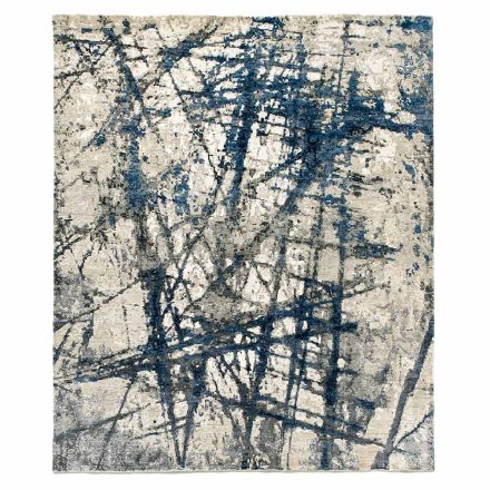 Modern Design Patterned Lounge Carpet in Bamboo Silk and Wool - Laptos Viadurini