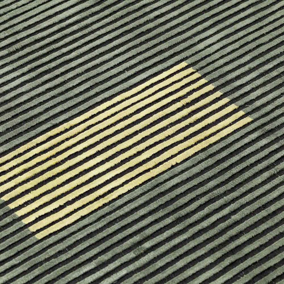 Handmade Modular Colored Viscose Rug Woven in India - Gilberto Viadurini