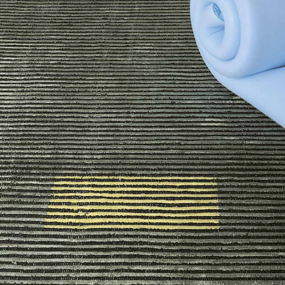 Handmade Modular Colored Viscose Rug Woven in India - Gilberto Viadurini