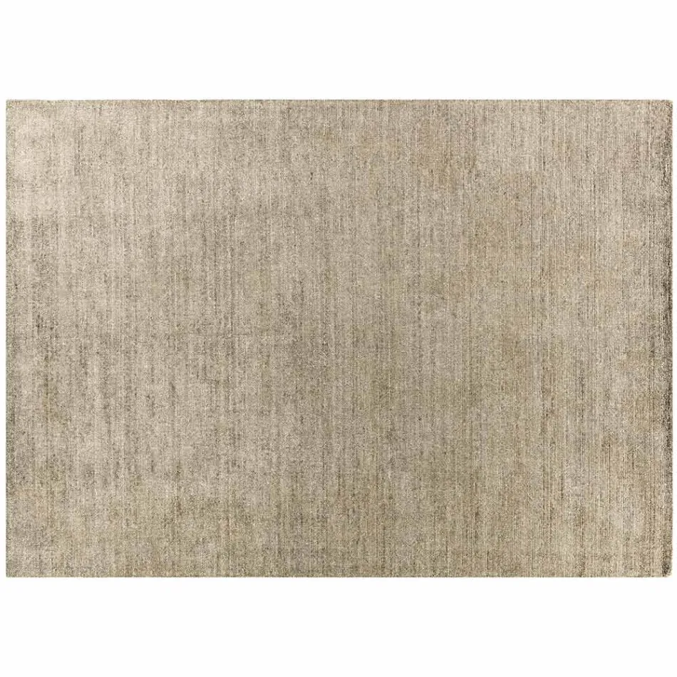 Handmade Rug Woven in India High Quality Wool and Bamboo Silk - Anella Viadurini